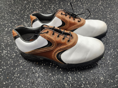 Vist Large View of Product Image Which is Used Foot Joy Womens Golf Shoes Navy Blue Senior 8.5