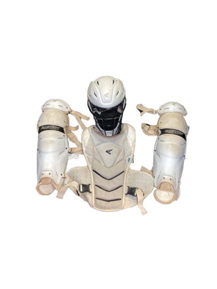 Vist Large View of Product Image Which is Used Easton EASTON FULL SET Catchers Helmet w/Mask White LG
