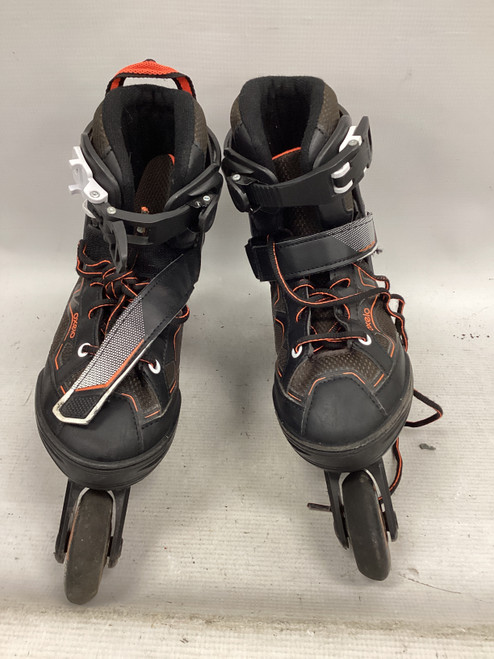 Vist Large View of Product Image Which is Used OXELO Junior Rec Fitness Skates Black Adjustable