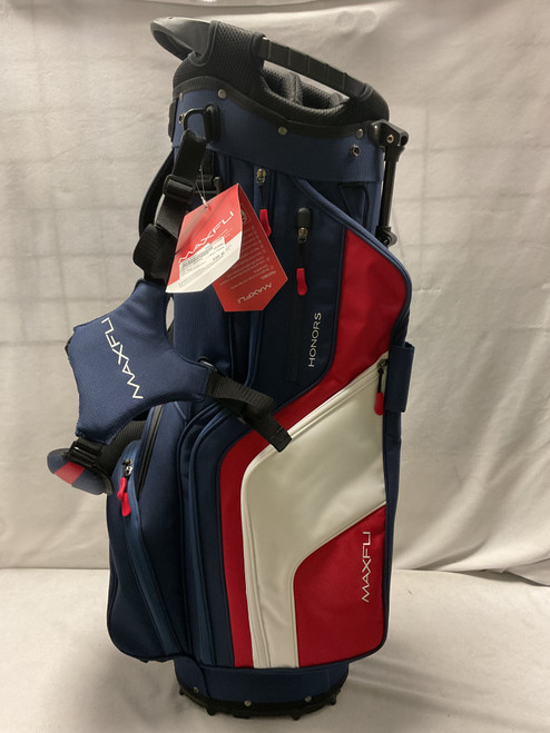 Vist Large View of Product Image Which is Used Maxfli HONORS Mens Stand Bag White/Red/Navy