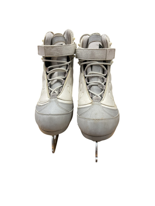 Vist Large View of Product Image Which is Used Riedell SOFT BOOT SZ 8 WomensFigure Skate Grey And White Senior 8