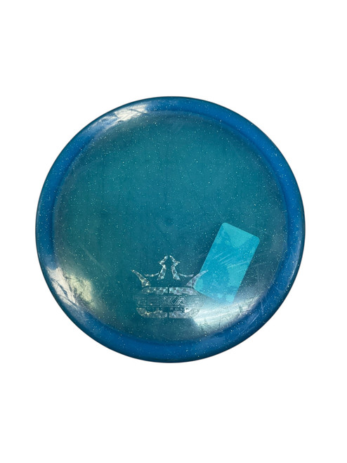 Vist Large View of Product Image Which is Used Dynamic Discs LUCID GOLD METAL FLAKE JUSTICE Disc Golf Mid Range Royal Blue 173g