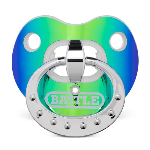 New Iridescent Binky Oxygen Mouthguard- Blue/Green Vist Large View of Product Image Which is New Iridescent Binky Oxygen Mouthguard- Blue/Green
