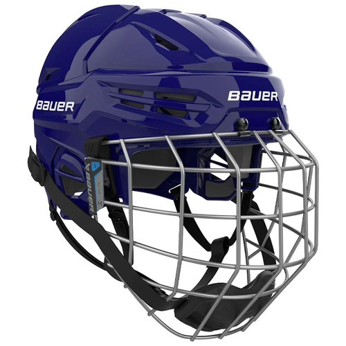 Vist Large View of Product Image Which is New Bauer BAUER RE-AKT 55 Helmet Cage Combo Navy Blue SM