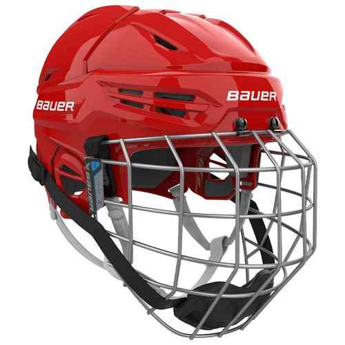 Vist Large View of Product Image Which is New Bauer BAUER RE-AKT 55 Helmet Cage Combo Red MD