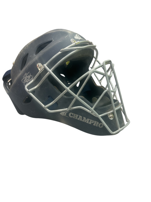 Vist Large View of Product Image Which is Used Champro CM6NY Catchers Helmet w/Mask Navy Blue SM