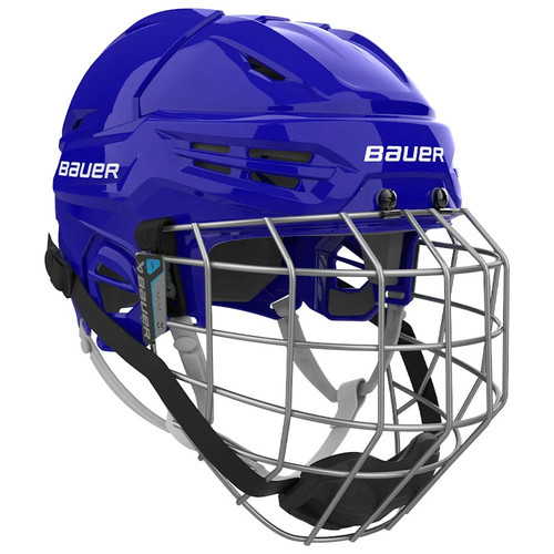 Vist Large View of Product Image Which is New Bauer BAUER RE-AKT 55 Helmet Cage Combo Royal Blue MD