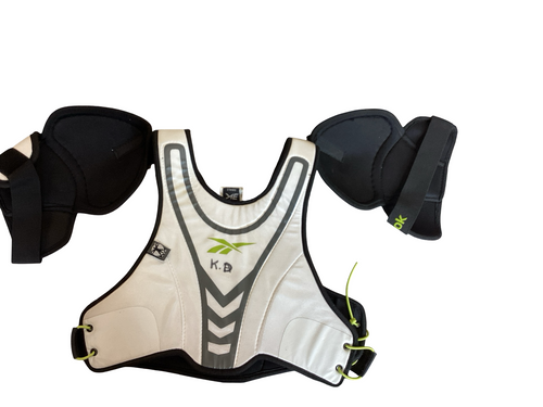 Vist Large View of Product Image Which is Reebok 3K Lacrosse Shoulder Pads White SM