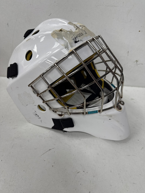Vist Large View of Product Image Which is Used CCM AXIS 1.5 Inter Goalie Helmet/Mask White M/L