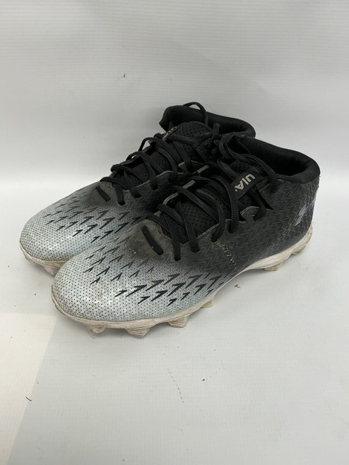 Vist Large View of Product Image Which is Used Under Armour BASEBALL BB/SB Cleats Black And Grey Senior 8