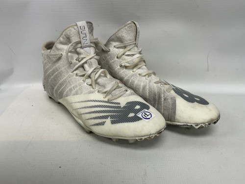 Vist Large View of Product Image Which is Used New Balance BURN LAX Cleats Mens White Senior 12