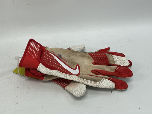 Vist Large View of Product Image Which is Used Nike BB/SB Batting Gloves Cardinal And White LG