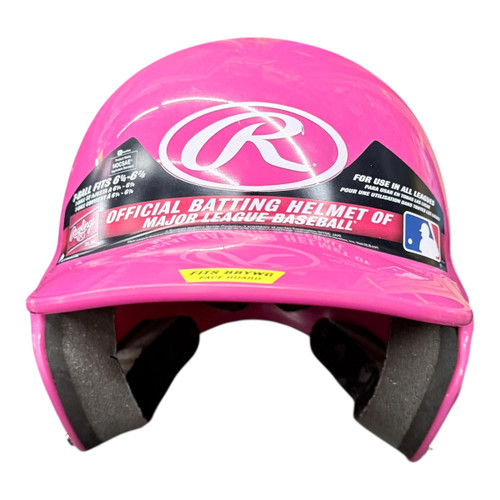 Vist Large View of Product Image Which is Used Rawlings MLTBH-R1 Batting Helmet No Mask Pink XS/S