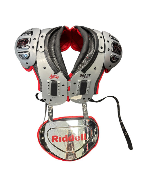 Vist Large View of Product Image Which is Used Adams BEAST PRO FB Shoulder Pads Grey SM