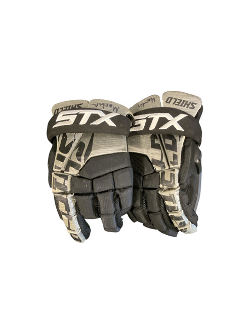 Vist Large View of Product Image Which is Used STX SHIELD 300 Lacrosse Goalie Gloves Mens Black LG