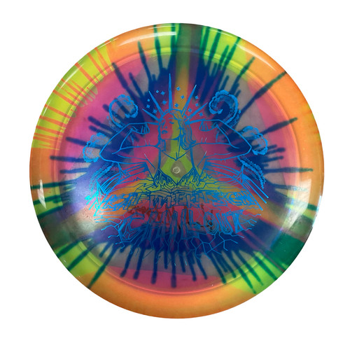 Vist Large View of Product Image Which is Used Innova SIGNED KAT MERTSCH CHILL OUT SIDEWINDER Disc Golf Driver Orange