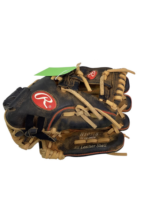 Vist Large View of Product Image Which is Used Rawlings 10 1/2 INCH HIGHLIGHT BB/SB Glove RH Throw Black 10 1/2"