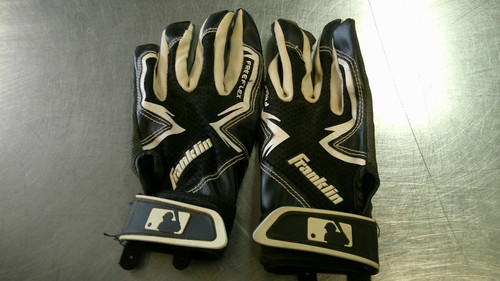 Vist Large View of Product Image Which is Used Franklin BB/SB Batting Gloves Black SM