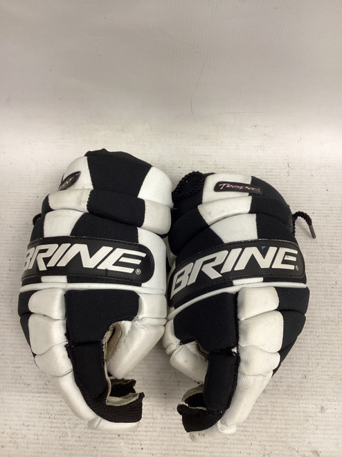 Vist Large View of Product Image Which is Used Brine TRIDENT Lacrosse Gloves Junior Black SM