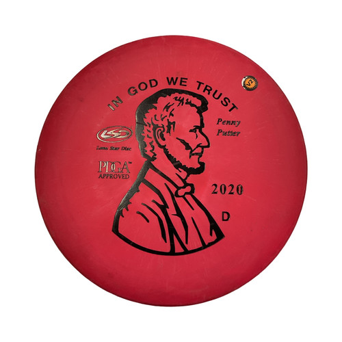 Vist Large View of Product Image Which is Lone Star Disc PENNY PUTTER Disc Golf Putter Red