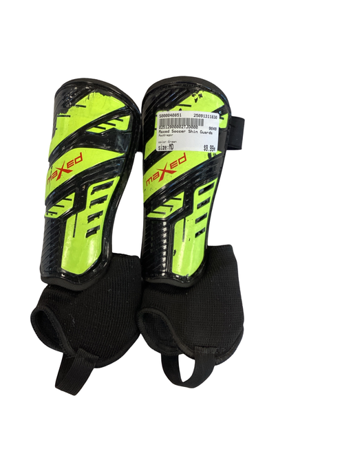 Vist Large View of Product Image Which is Used MacGregor Soccer Shin Guards Junior Green MD