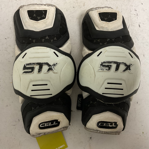 Vist Large View of Product Image Which is Used STX CELL Lacrosse Arm Pads/Guards Black And White MD