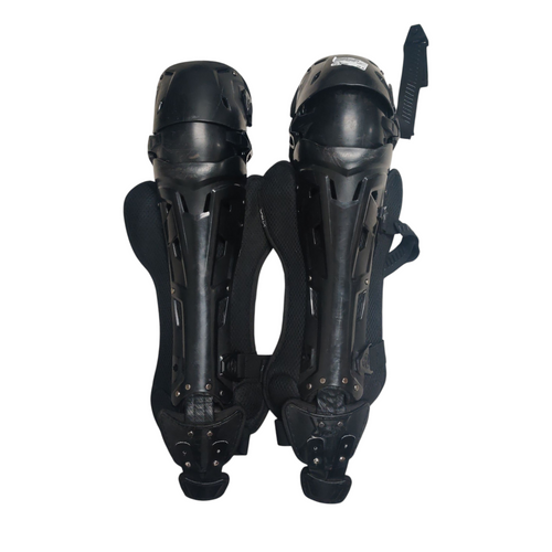 Vist Large View of Product Image Which is Used Rawlings MACH Baseball Catchers Leg Guards Black Intermed