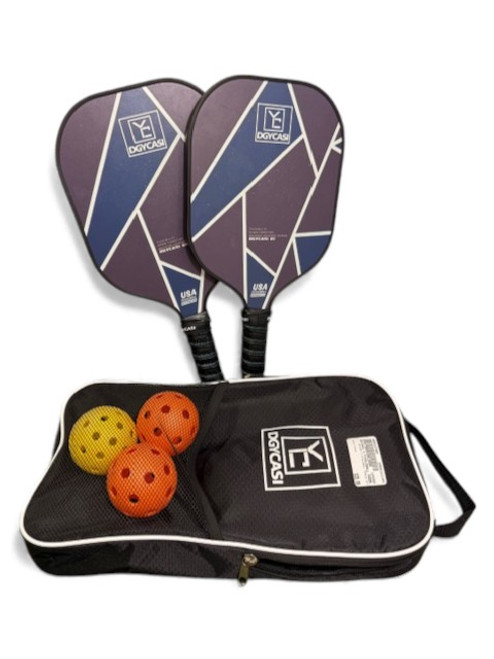 Vist Large View of Product Image Which is Used DGYCASI 2 PICKLEBALL PADDLE SET Pickleball Racquet Black