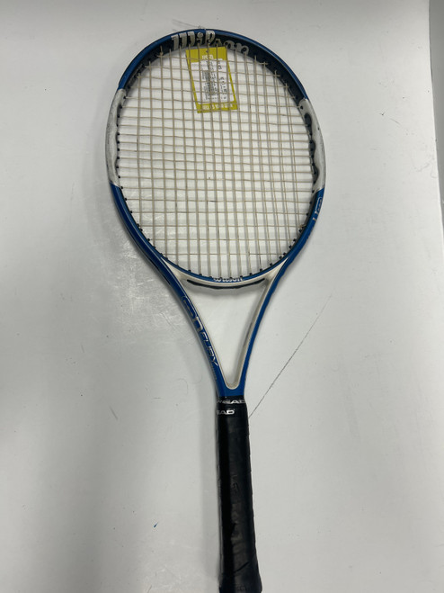 Vist Large View of Product Image Which is Used Wilson NFURY HYBRID Adult Tennis Racquet Royal Blue 4 1/4"