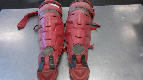 Vist Large View of Product Image Which is Used All Star Catchers Leg Guards Red Adult