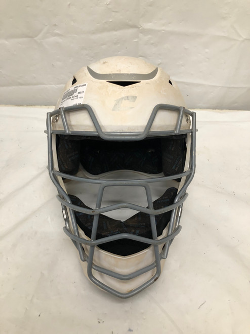 Vist Large View of Product Image Which is Used Champro AIR TECH Catchers Helmet w/Mask White LG