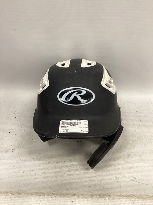 Vist Large View of Product Image Which is Used Rawlings HELMET Batting Helmet No Mask Black One Size