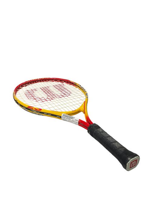 Vist Large View of Product Image Which is Used Wilson US OPEN Junior Tennis Racquet Red 19"