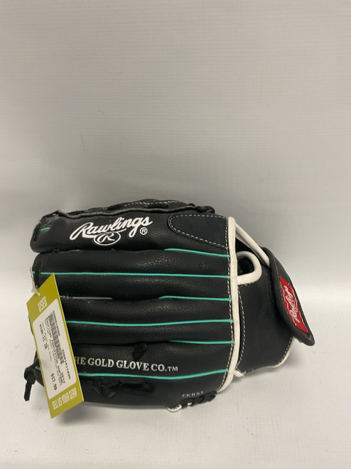 Vist Large View of Product Image Which is Used Rawlings FASTPITCH SOFTBALL BB/SB Glove RH Throw Black And Green 11"