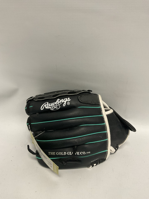 Vist Large View of Product Image Which is Used Rawlings FASTPITCH SOFTBALL BB/SB Glove RH Throw Black And Green 11"