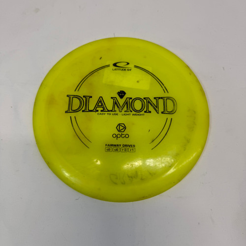 Vist Large View of Product Image Which is Used Latitude 64 OPTO DIAMOND Disc Golf Driver Yellow