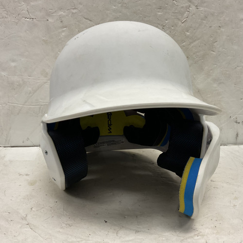 Vist Large View of Product Image Which is Used Easton MACH JR REVA Batting Helmet No Mask White One Size