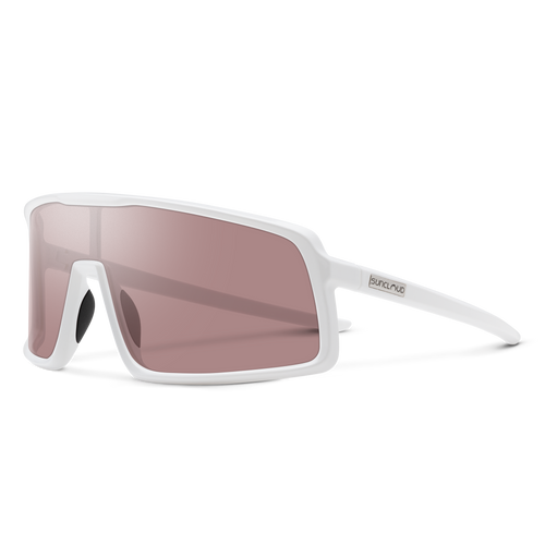 Vist Large View of Product Image Which is Suncloud Optics Upshot White + Polarized Low Light Rose Lens #208107V6K99VP