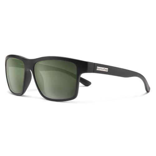 Vist Large View of Product Image Which is Suncloud Optics A-Team Matte Black Polarized Grey Green Lens #20529800358M9
