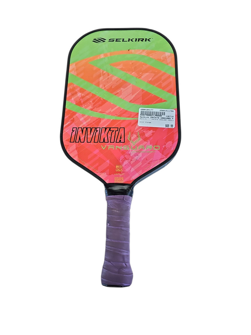 Vist Large View of Product Image Which is Used Selkirk INVIKTA VANGUARD PADDLE Pickleball Racquet Orange