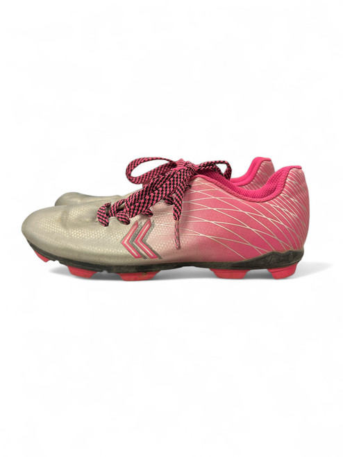 Vist Large View of Product Image Which is Used Soccer Cleats Graphite And Pink Junior 01