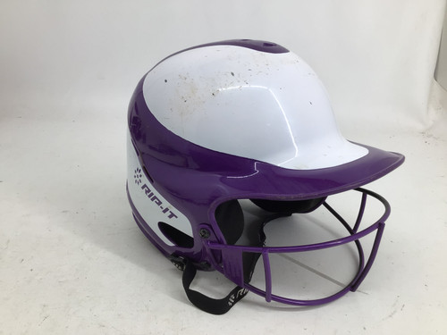 Vist Large View of Product Image Which is Used RIP-IT S/M 6 - 6 7/8 SOFTBALL HELMET W/ MASK Batting Helmet w/Mask Purple One Size