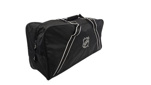 Vist Large View of Product Image Which is New Player Hockey Bag with NHL Logo Youth Black 30X15X12