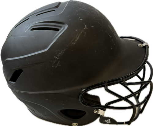 Vist Large View of Product Image Which is Used Adidas TRIPLE STRIPE Batting Helmet w/Mask Black M/L