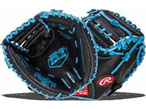 Vist Large View of Product Image Which is New RAWLINGS R9 SERIES 32.5" BK/BL RHT CATCHERS MITT