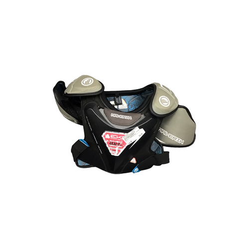 Vist Large View of Product Image Which is Used Maverik CHARGER EKG Lacrosse Shoulder Pads Black MD