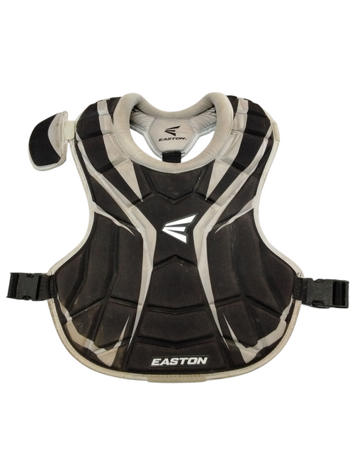 Vist Large View of Product Image Which is Used Easton Catchers Chest Protector Black And Silver Adult