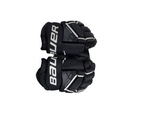 Vist Large View of Product Image Which is Used Bauer SUPREME ULTRASONIC Youth Hockey Gloves Black 9"