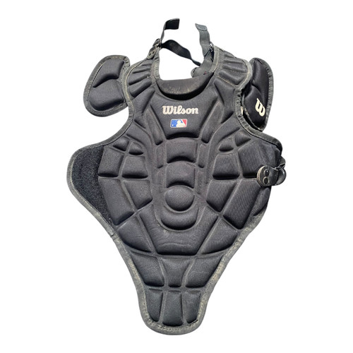 Vist Large View of Product Image Which is Used Wilson Catchers Chest Protector Black Youth
