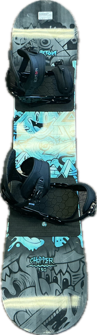 Vist Large View of Product Image Which is Used Burton CHOPPER Boys Board/Binding Black And Carolina Blue 130 cm